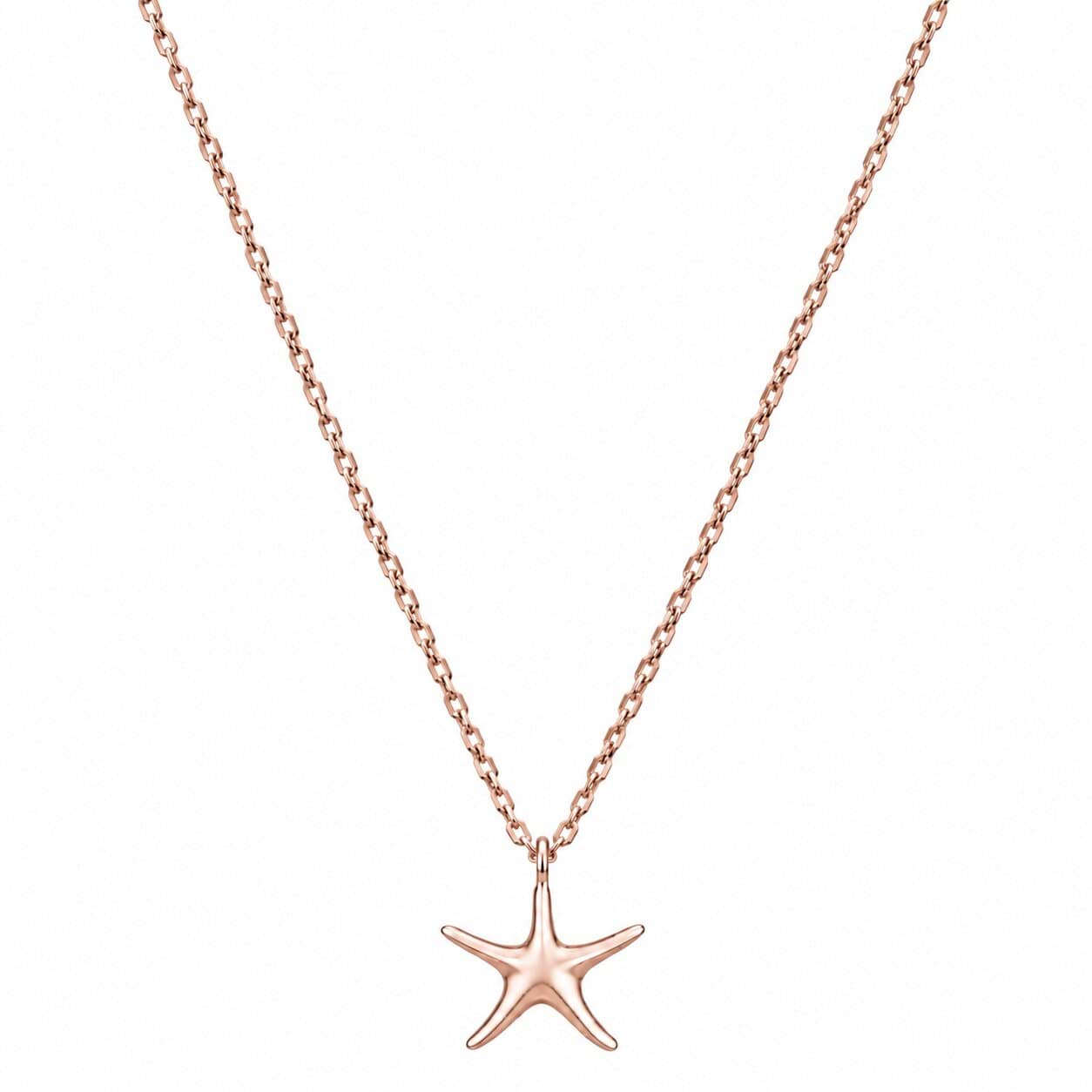 925 Ayar Gümüş Rose Gold Deniz Yıldızı Figürlü Kadın Kolye resmi
