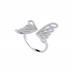 Ayarlanabilir Kelebek Tasarım Gümüş Yüzük resmi